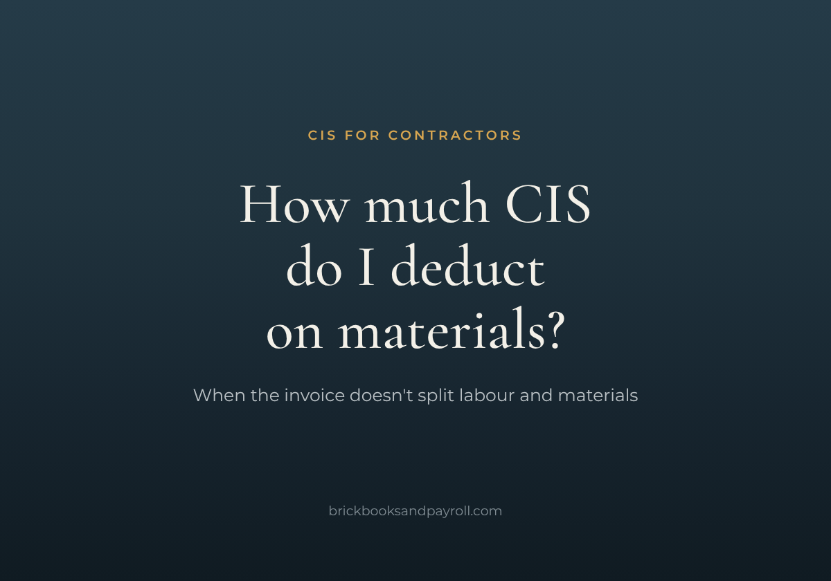 Contractor checking a subcontractor invoice to work out CIS on materials